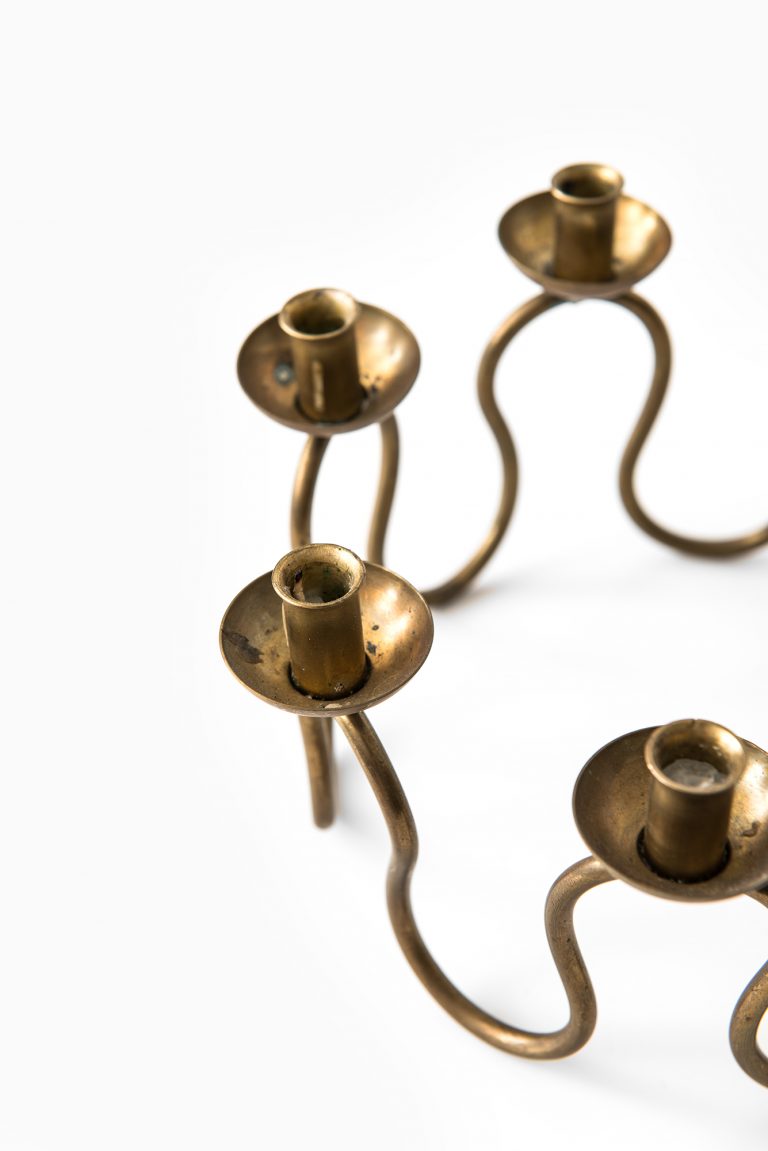 Lars Holmström candlestick in brass at Studio Schalling