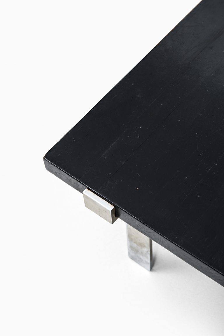 Jørgen Høj coffee table in steel and lacquered oak at Studio Schalling