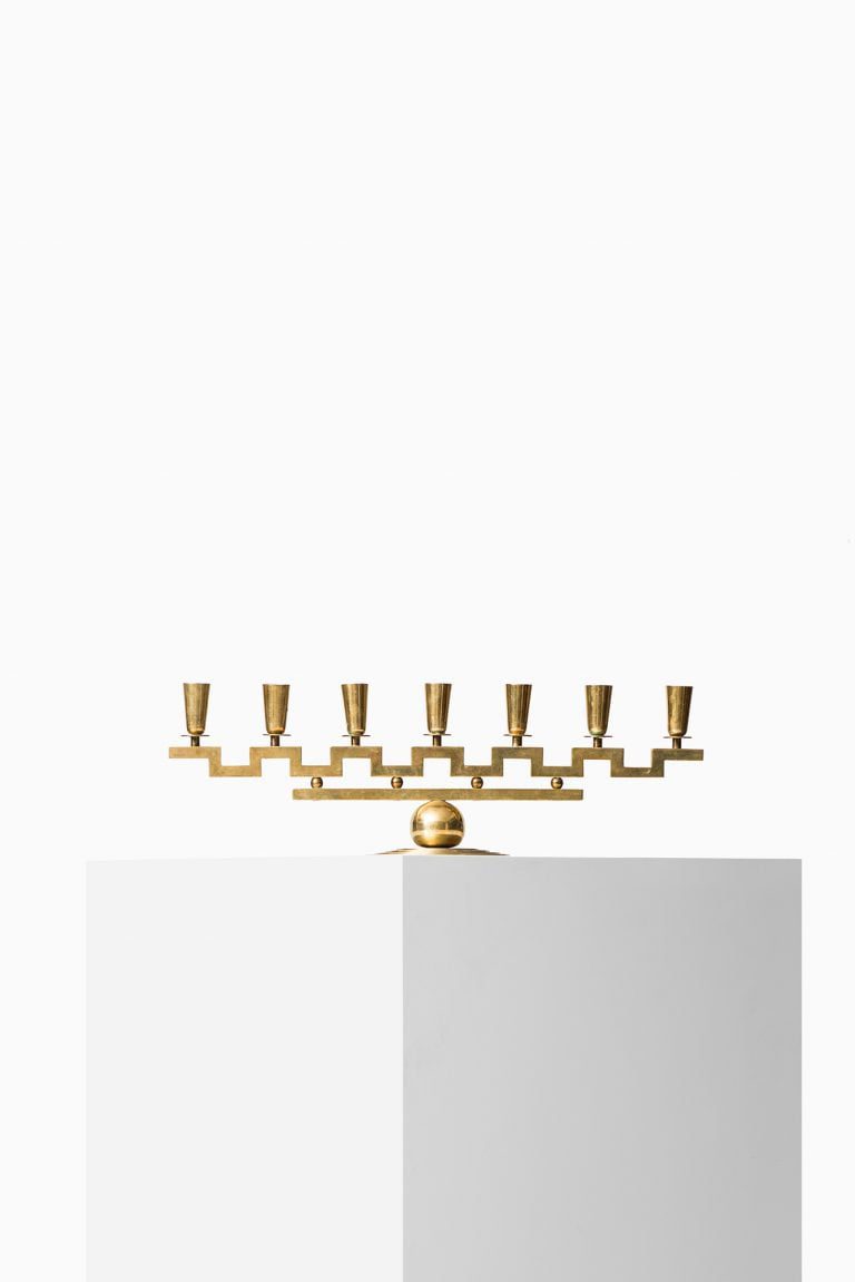Lars Holmström candlestick in brass at Studio Schalling