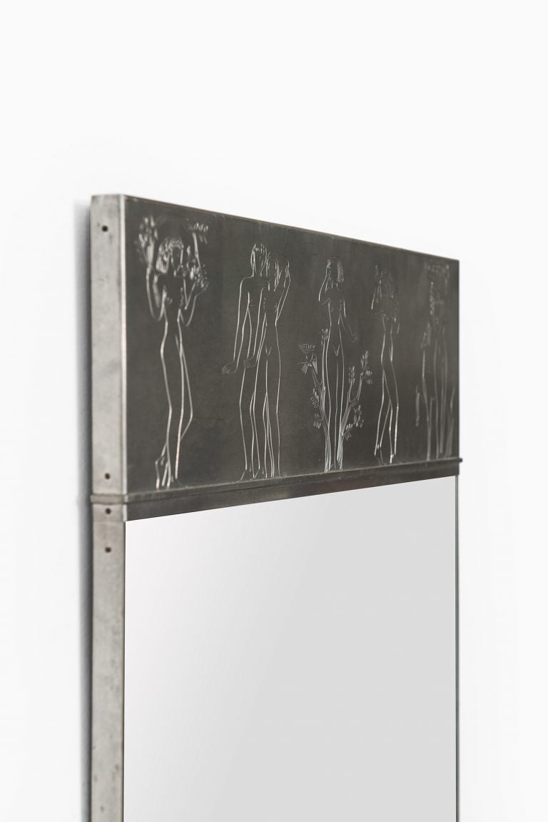 Ulla Fogelklou-Skogh mirror in pewter at Studio Schalling