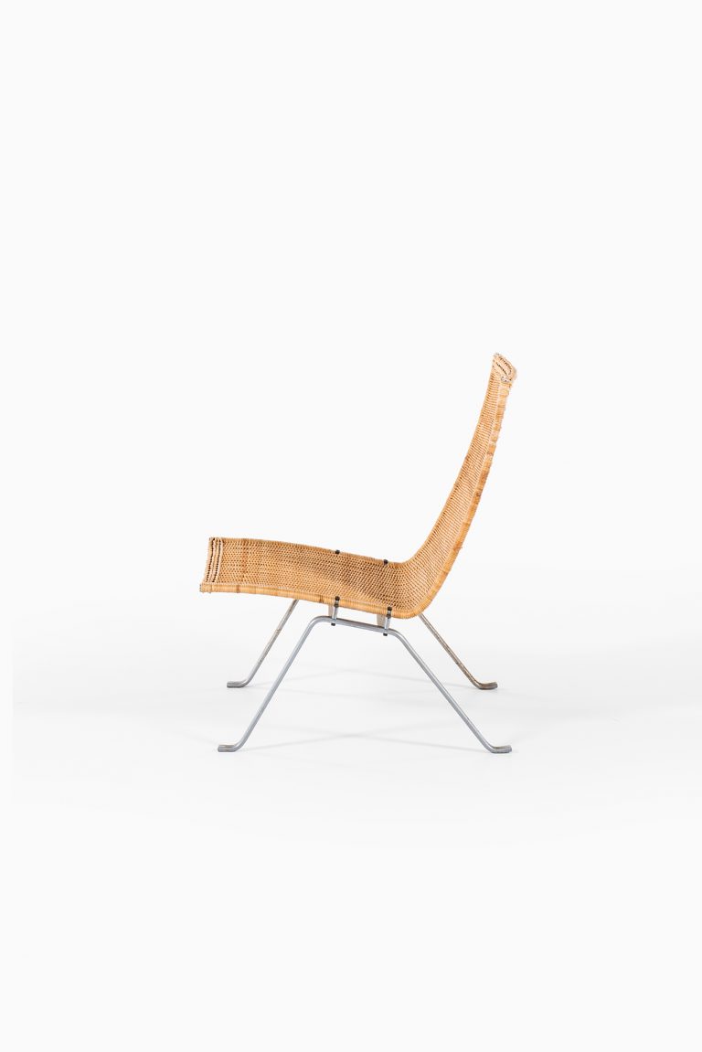 Poul Kjærholm PK-22 in flat steel and rattan at Studio Schalling