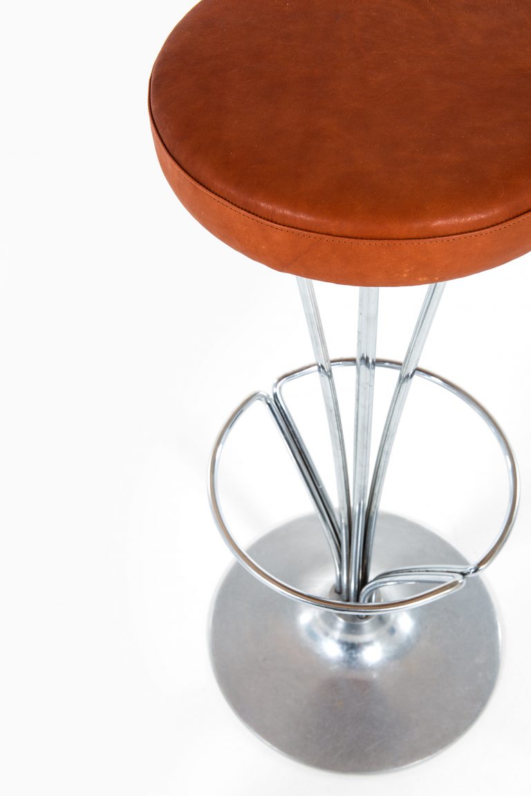 Piet Hein bar stools in chromed steel at Studio Schalling