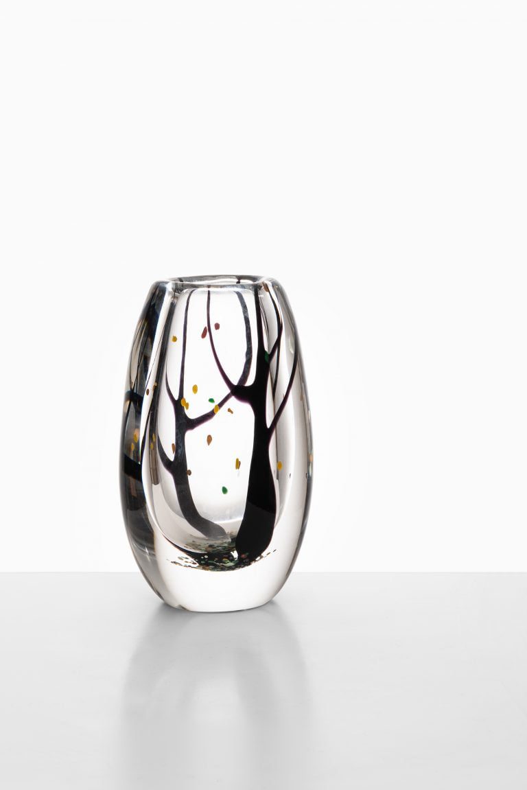 Vicke Lindstrand glass vase Autumn by Kosta at Studio Schalling