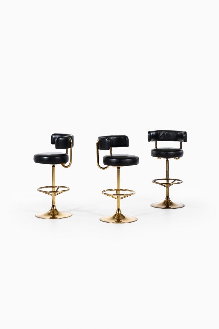 Börje Johansson bar stools in brass at Studio Schalling