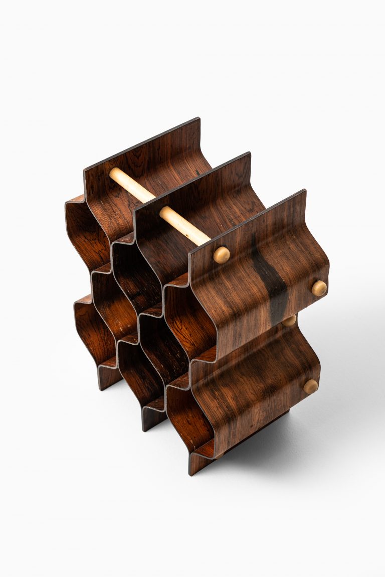 Torsten Johansson wine rack in rosewood at Studio Schalling
