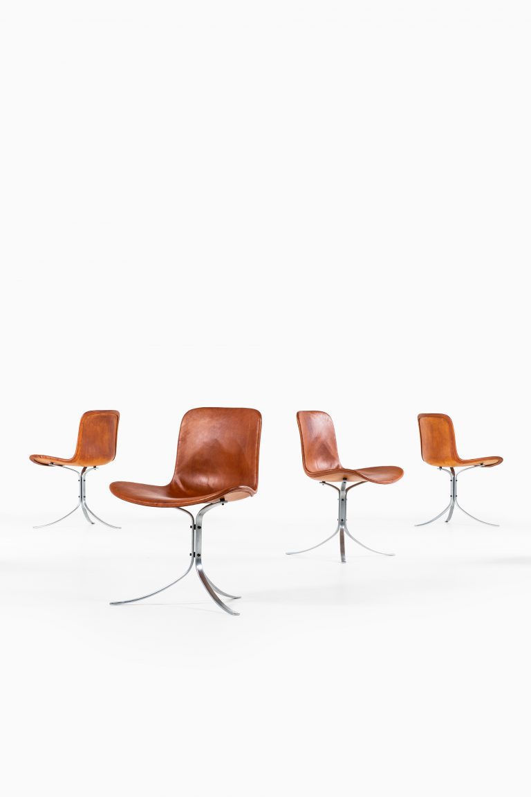 Poul Kjærholm PK-9 dining chairs by EKC at Studio Schalling