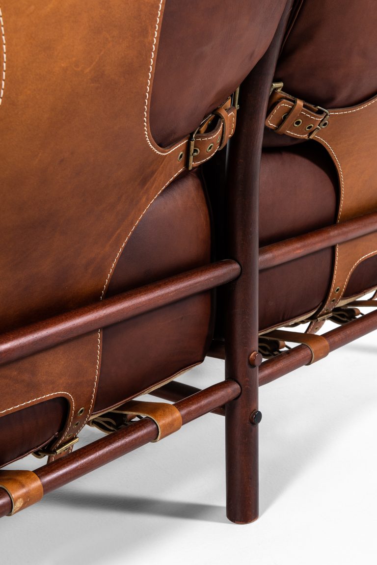 Arne Norell sofa model Inca in red leather at Studio Schalling