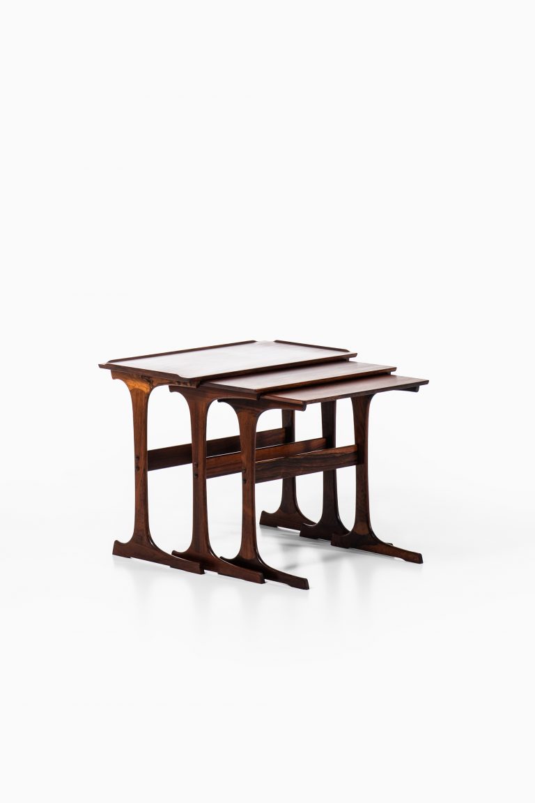 Johannes Andersen nesting tables in rosewood at Studio Schalling