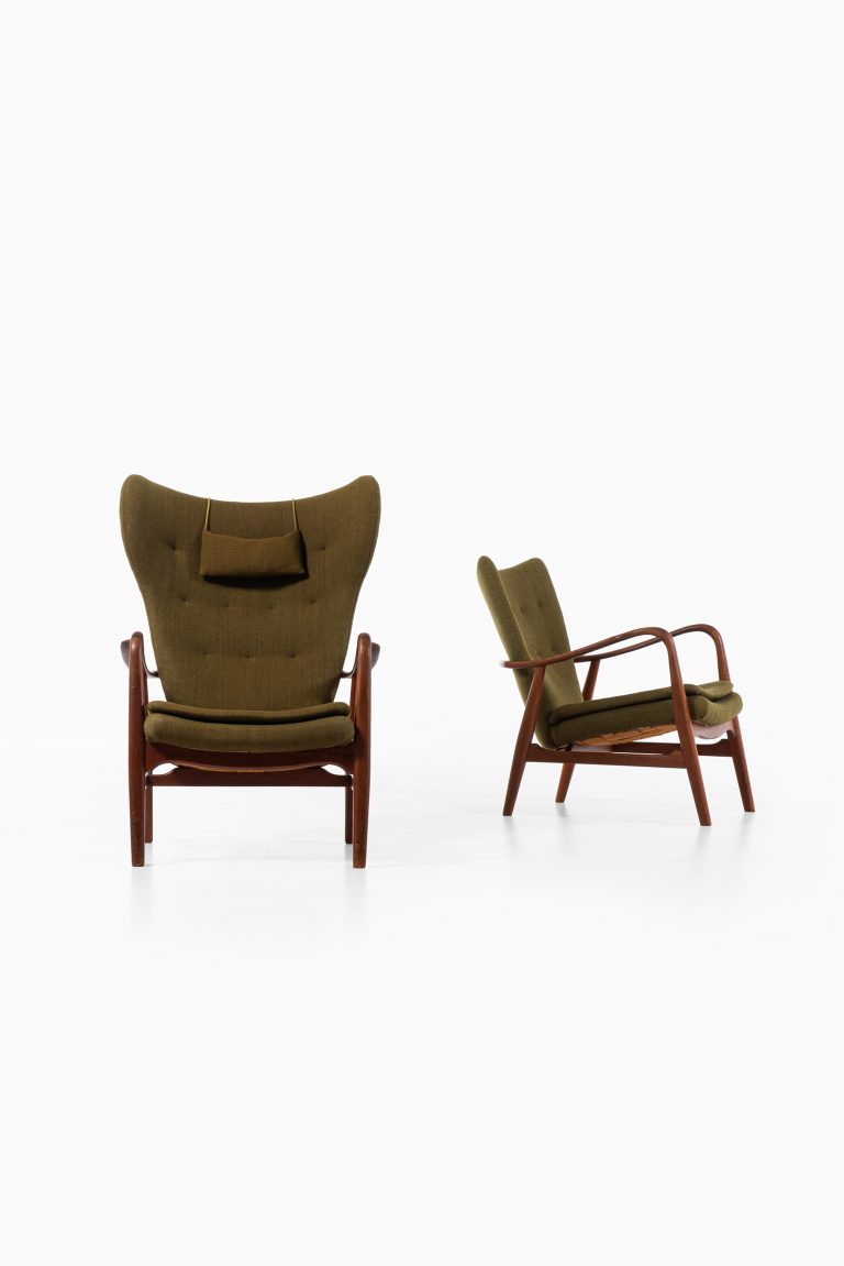 Ib Madsen & Acton Schubell easy chairs in teak at Studio Schalling