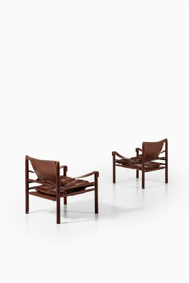 Arne Norell Sirocco easy chairs in brown leather at Studio Schalling