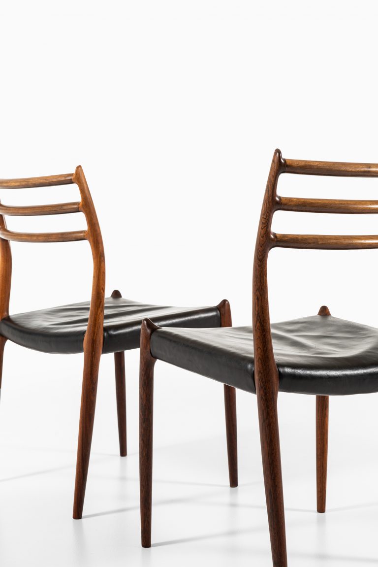Niels O. Møller dining chairs model 78 in rosewood at Studio Schalling
