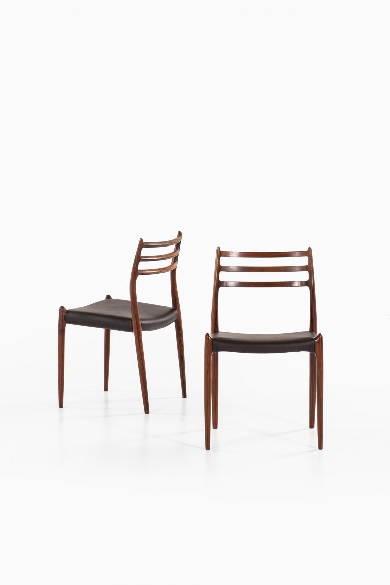 Niels O. Møller dining chairs model 78 in rosewood at Studio Schalling